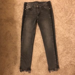 Zara black jeans with black stripe